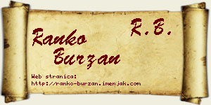 Ranko Burzan vizit kartica